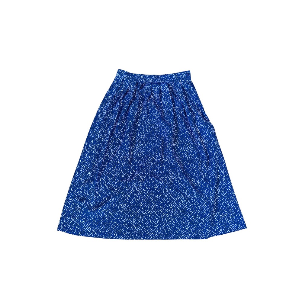 Blue Polka Dot Midi Skirt